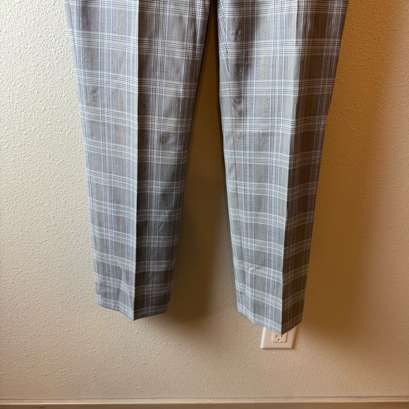 Theory Maple Check 2 Straight Trouser Pant Muted Plaid Wool Blend Women’s Size 6 - Picture 5 of 11
